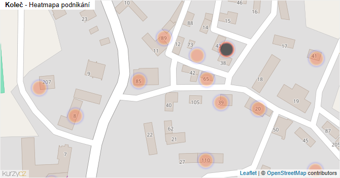 Koleč - mapa podnikání