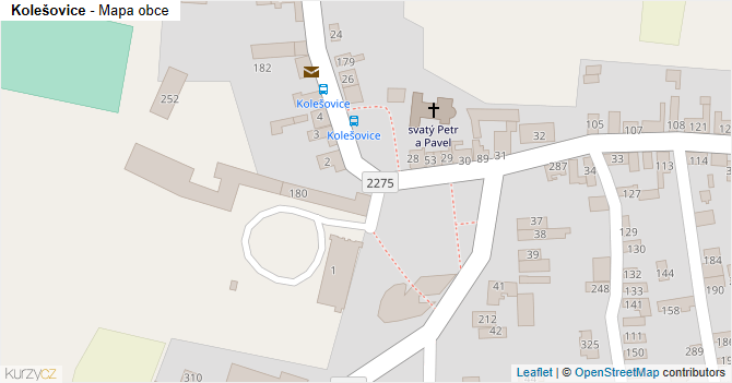 Kolešovice - mapa obce