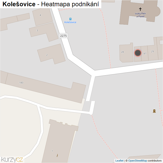 Mapa Kolešovice - Firmy v obci.