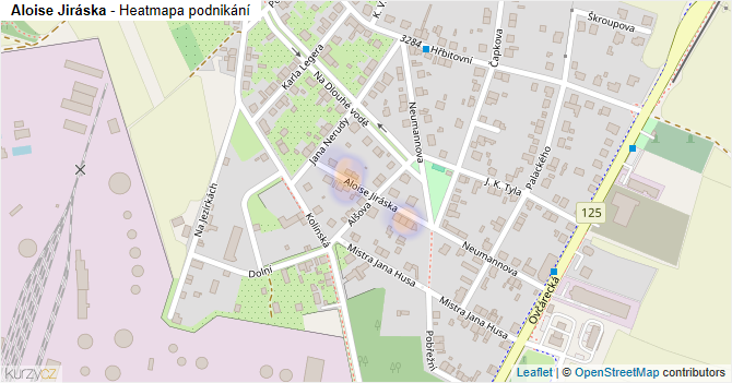 Aloise Jiráska - mapa podnikání