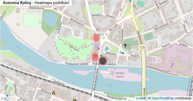 Antonína Kaliny - mapa podnikání