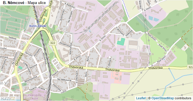 B. Němcové - mapa ulice