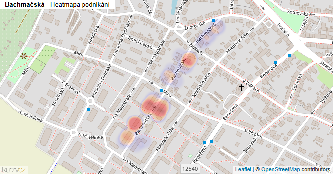 Bachmačská - mapa podnikání