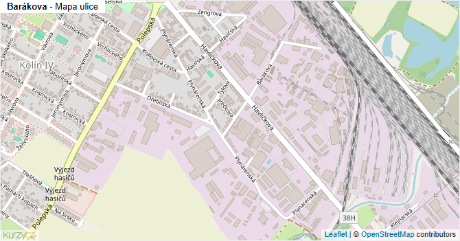 Barákova - mapa ulice
