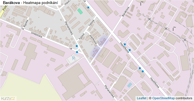 Barákova - mapa podnikání