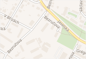 Bezručova v obci Kolín - mapa ulice