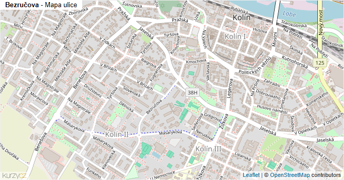 Bezručova - mapa ulice