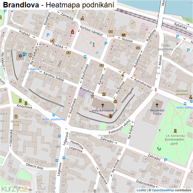 Mapa Brandlova - Firmy v ulici.