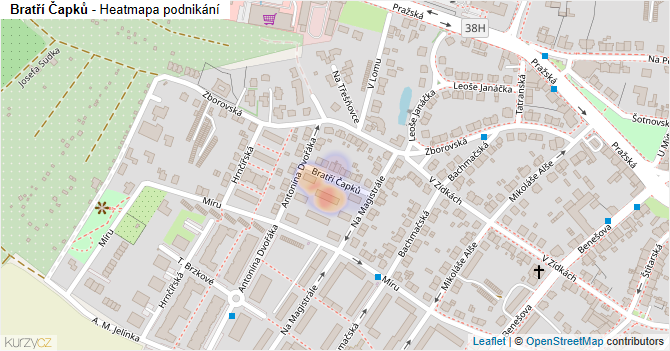 Bratří Čapků - mapa podnikání