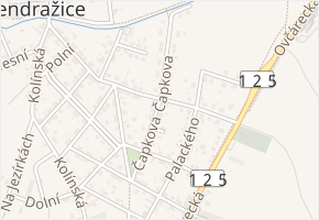 Čapkova v obci Kolín - mapa ulice