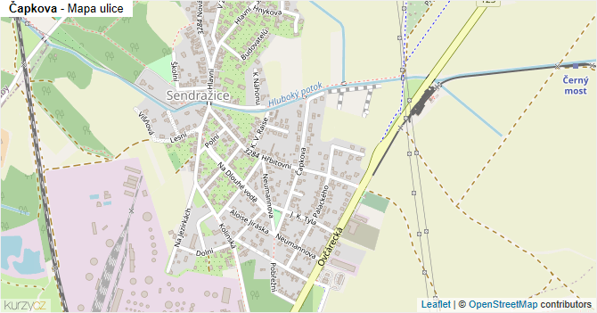 Čapkova - mapa ulice