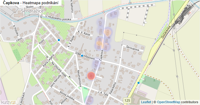 Čapkova - mapa podnikání
