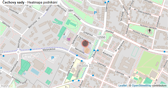 Čechovy sady - mapa podnikání