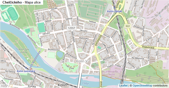 Chelčického - mapa ulice