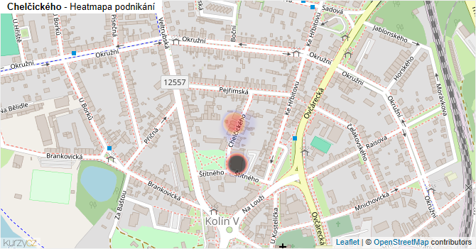 Chelčického - mapa podnikání