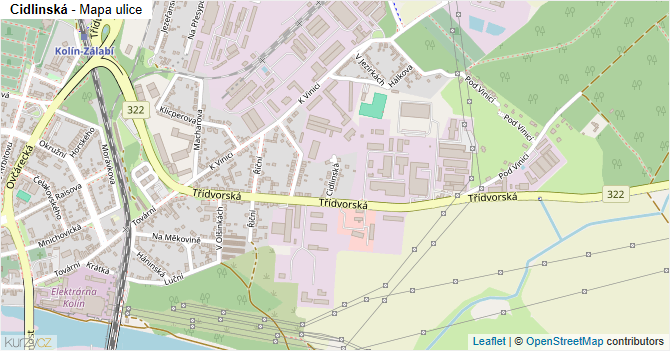 Cidlinská - mapa ulice