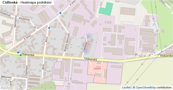 Cidlinská - mapa podnikání