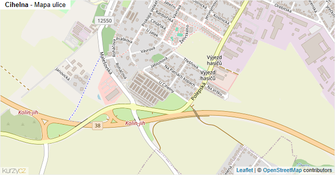 Cihelna - mapa ulice