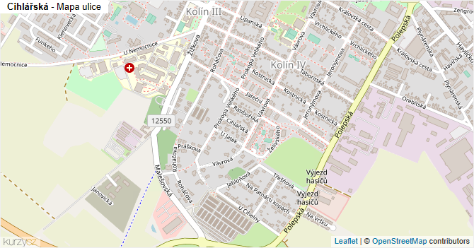Cihlářská - mapa ulice