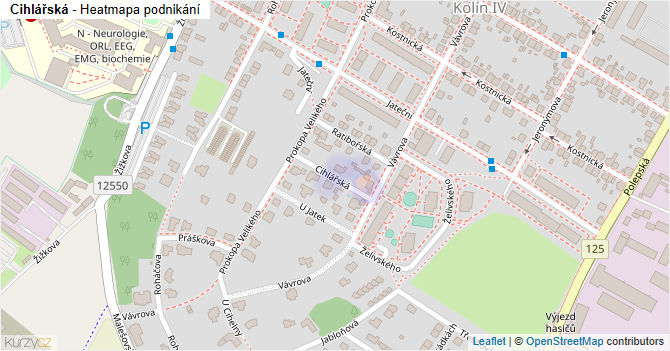 Cihlářská - mapa podnikání