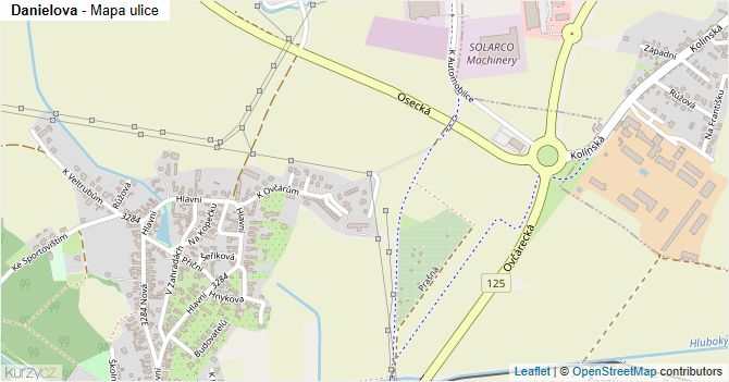 Danielova - mapa ulice