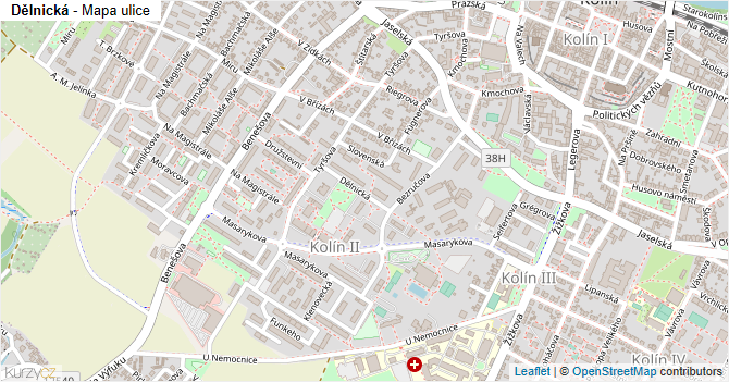 Dělnická - mapa ulice