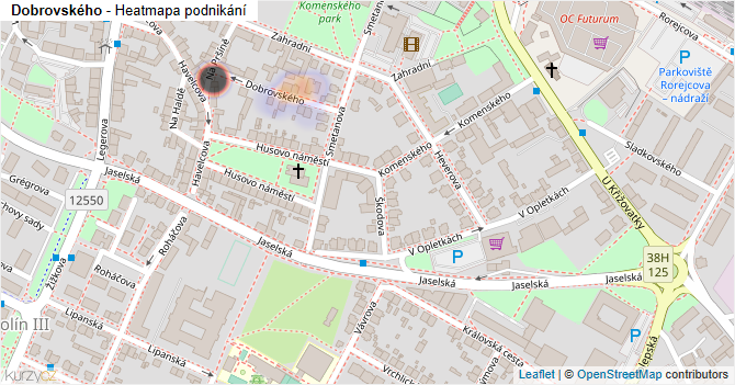 Dobrovského - mapa podnikání