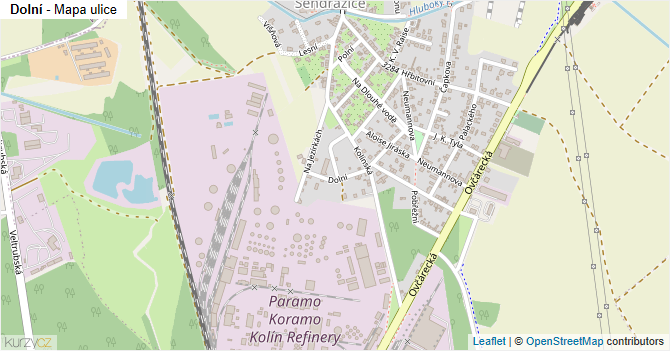 Dolní - mapa ulice