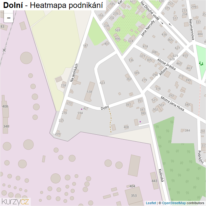 Mapa Dolní - Firmy v ulici.