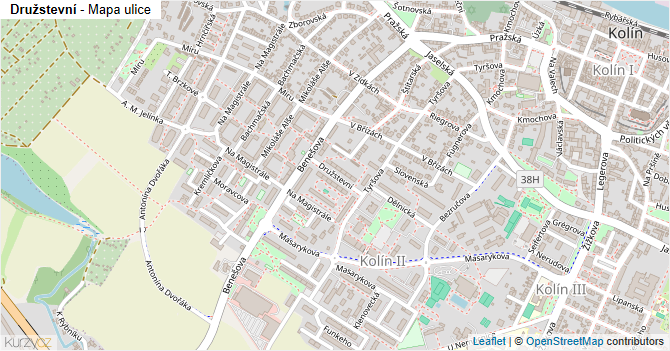 Družstevní - mapa ulice