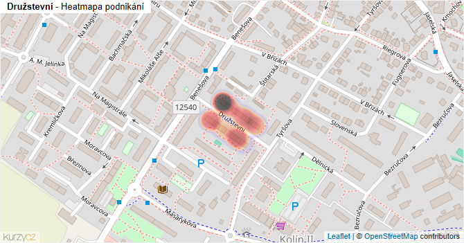 Družstevní - mapa podnikání