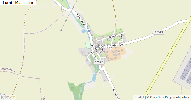 Farní - mapa ulice