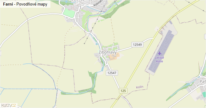 Farní - záplavové mapy stoleté vody