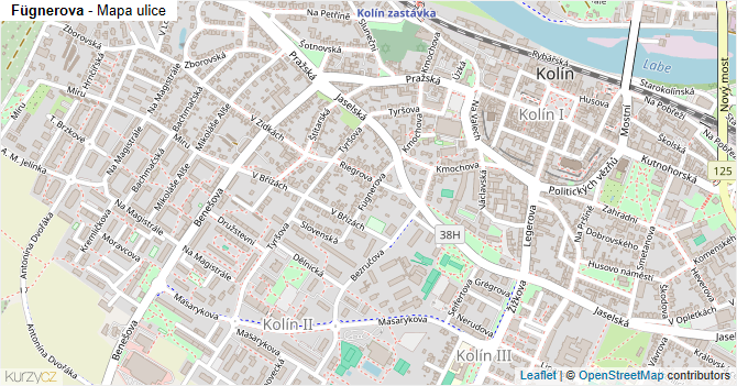 Fügnerova - mapa ulice