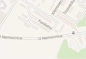 Funkeho v obci Kolín - mapa ulice