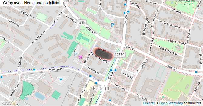 Grégrova - mapa podnikání