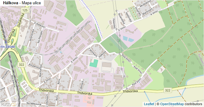 Hálkova - mapa ulice
