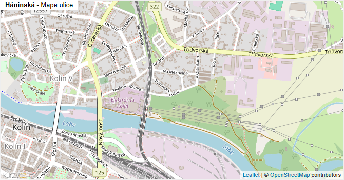 Háninská - mapa ulice