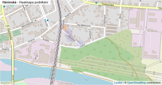 Háninská - mapa podnikání
