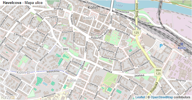Havelcova - mapa ulice