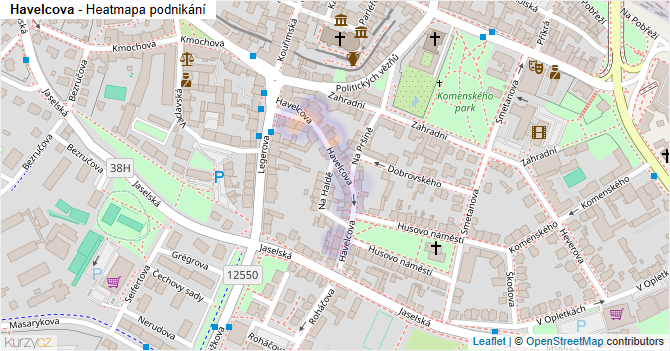 Havelcova - mapa podnikání