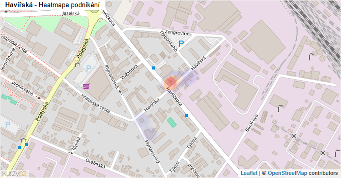 Havířská - mapa podnikání