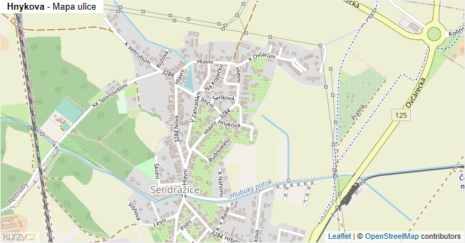 Hnykova - mapa ulice