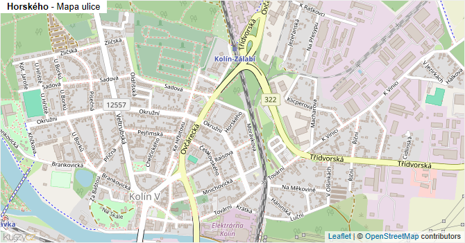 Horského - mapa ulice