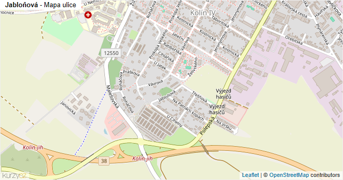 Jabloňová - mapa ulice