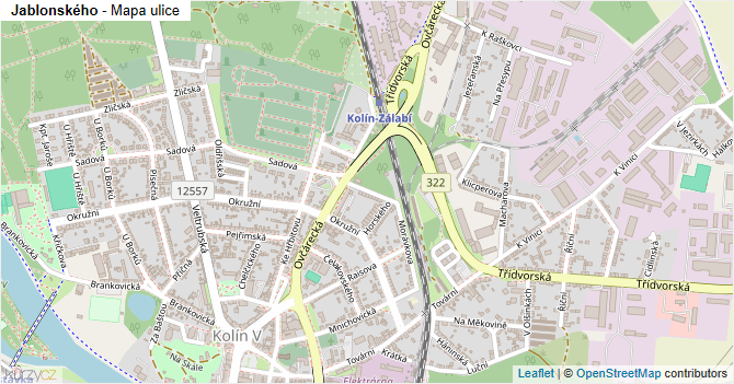 Jablonského - mapa ulice