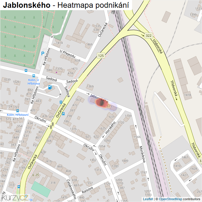 Mapa Jablonského - Firmy v ulici.
