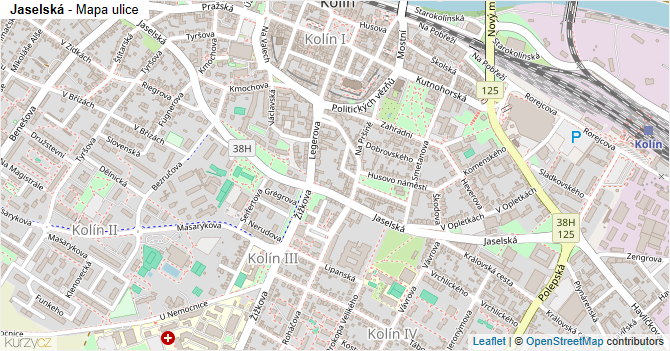 Jaselská - mapa ulice