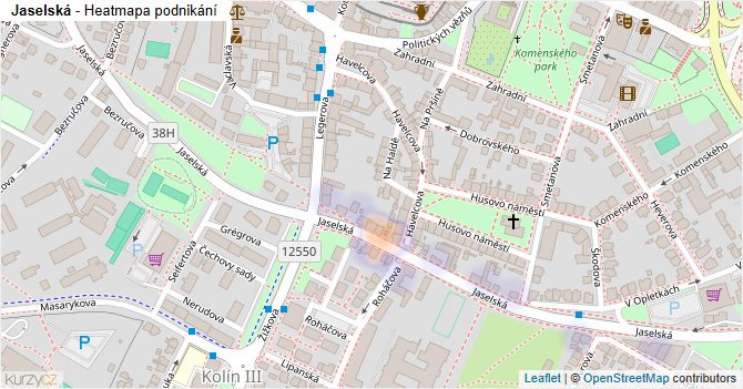 Jaselská - mapa podnikání