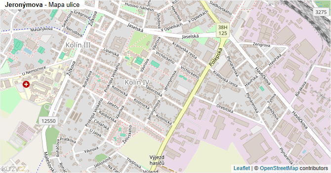 Jeronýmova - mapa ulice